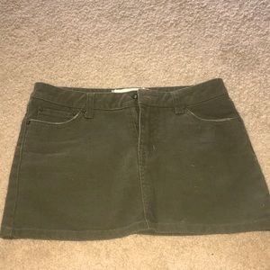 Army green midi skirt